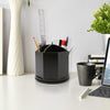 Rotating Desktop Wood Pen & Pencil Holder - Black
